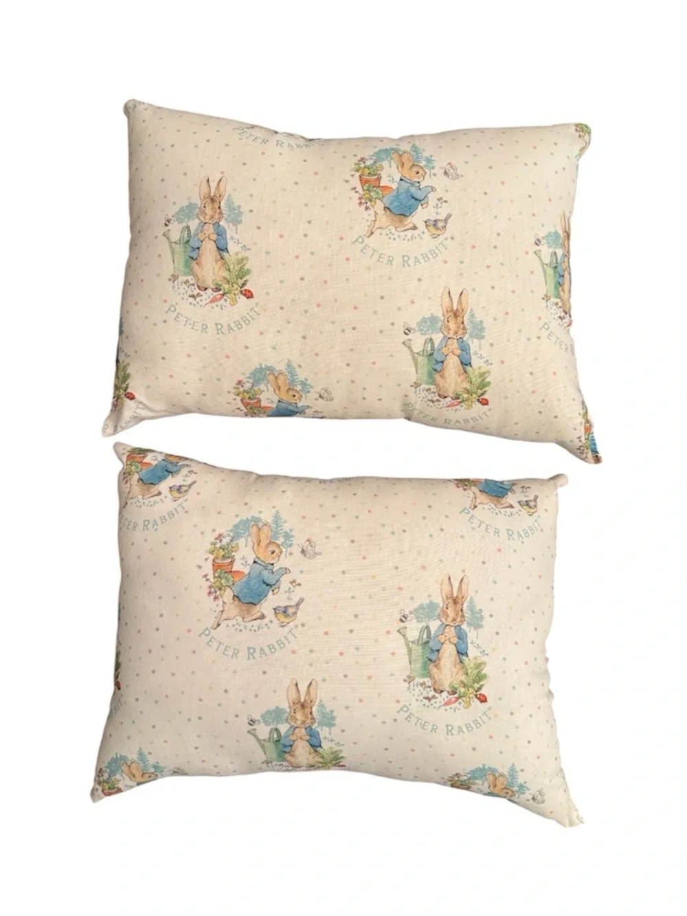 Handmade Peter Rabbit Fabric Pillows Bundle of (2) Pillows